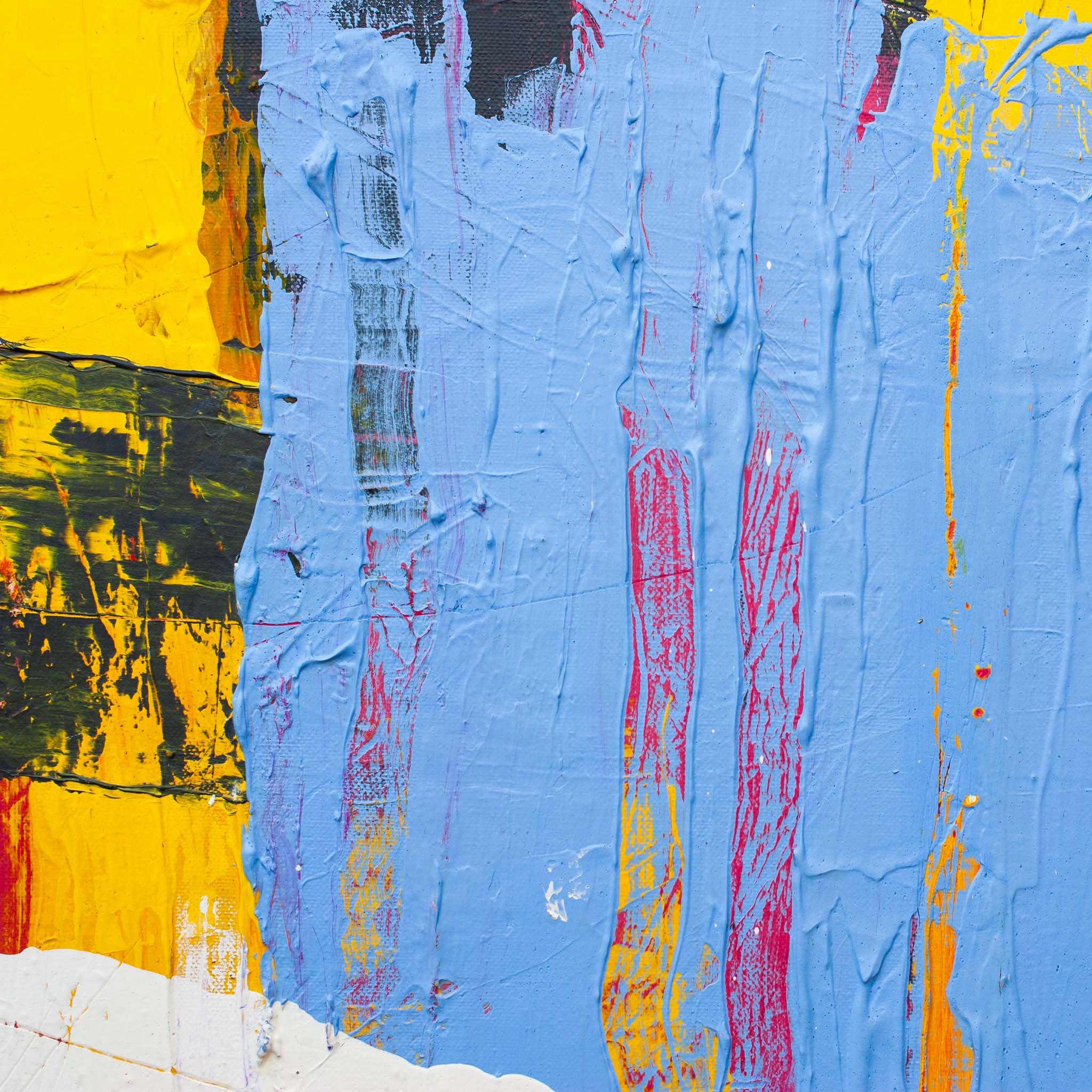 Detail of blue and white layered texture on Original Abstract No. 2318