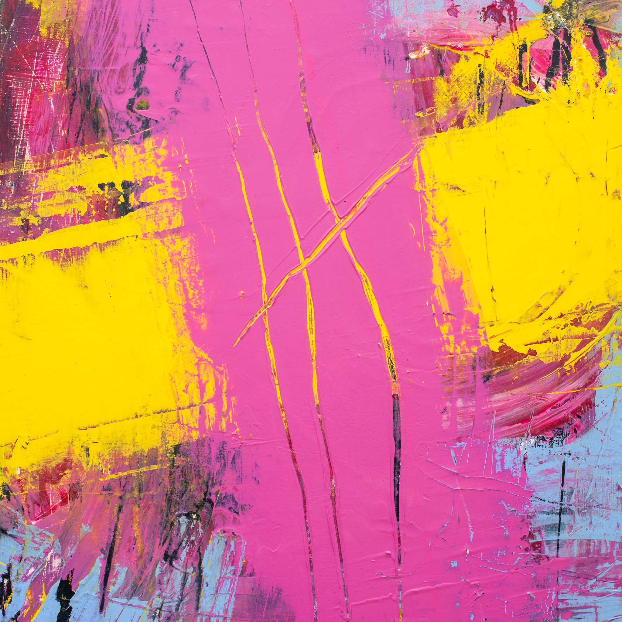 Close-up detail showing layered texture and colour transitions on Original Abstract No. 2320