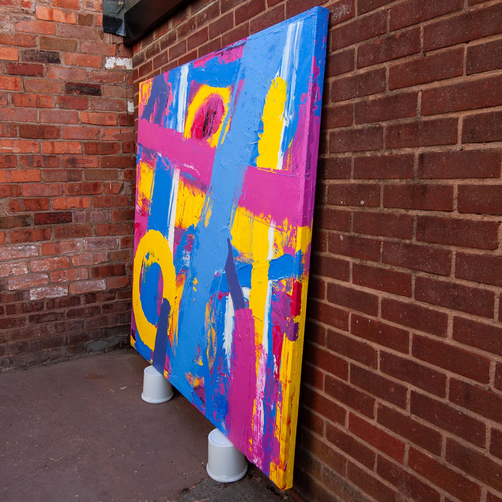 Alternate angled view highlighting layered paint movement and colour depth on Original Abstract No. 2401