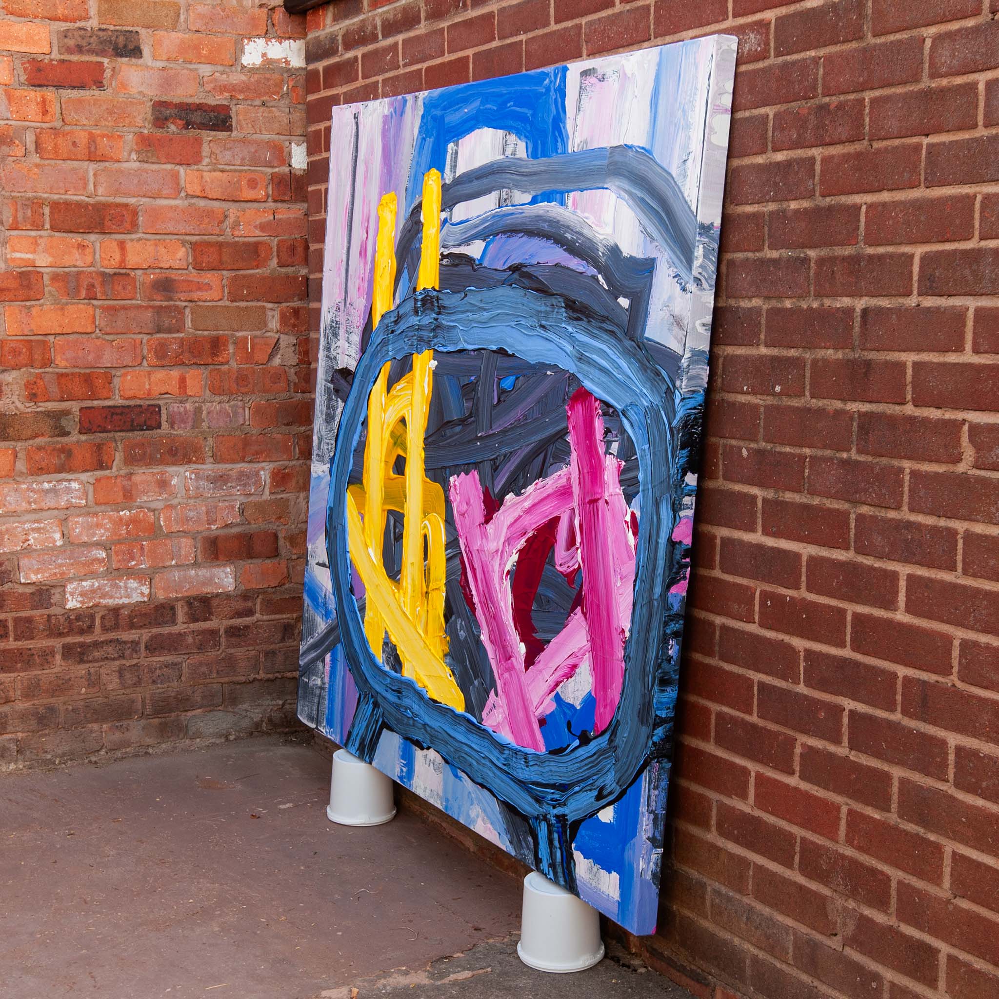 Alternate angled view highlighting layered paint movement and depth on Original Abstract No. 2405