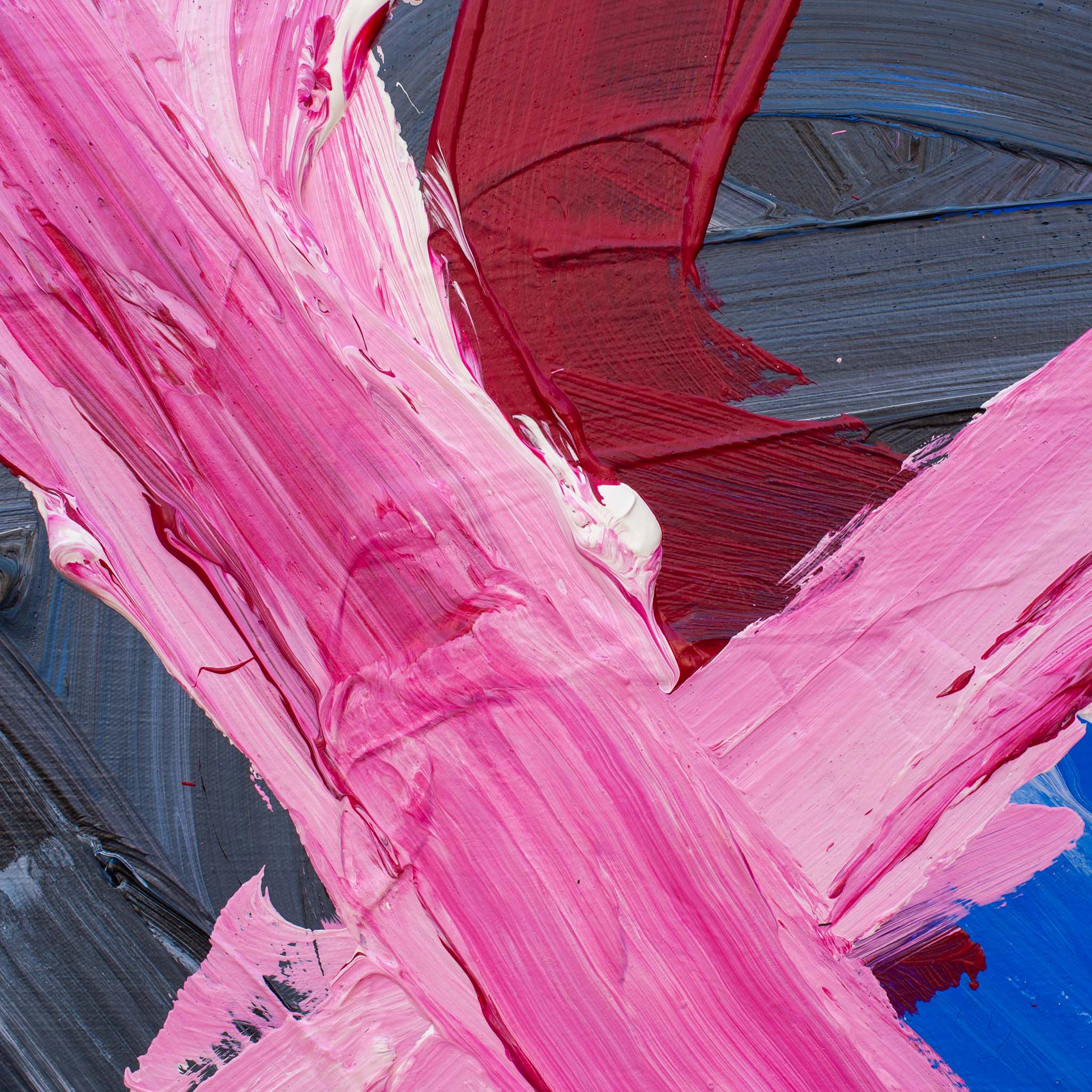 Edge and corner detail of Original Abstract No. 2405 on aluminium stretcher bar