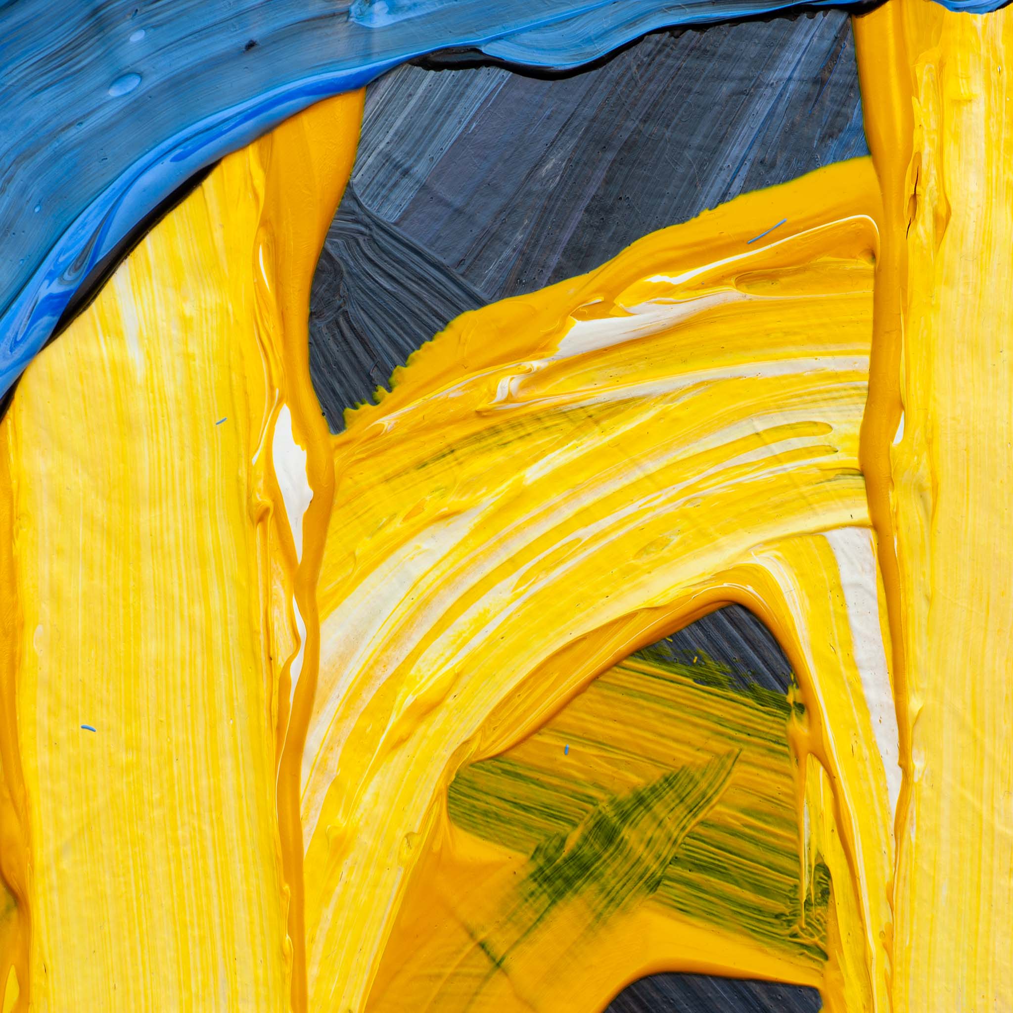 Close-up detail showing layered texture and colour transitions on Original Abstract No. 2405