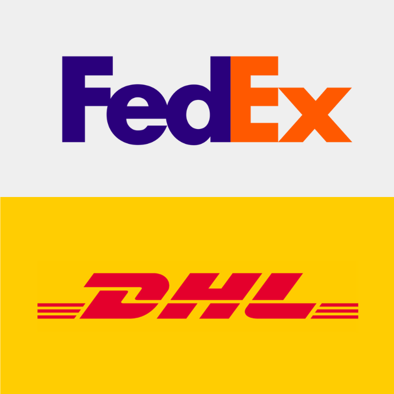 FedEx and DHL logos used for shipping my paintings