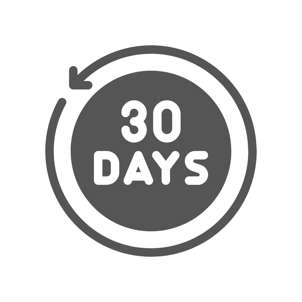 30-day return guarantee icon with circular arrow