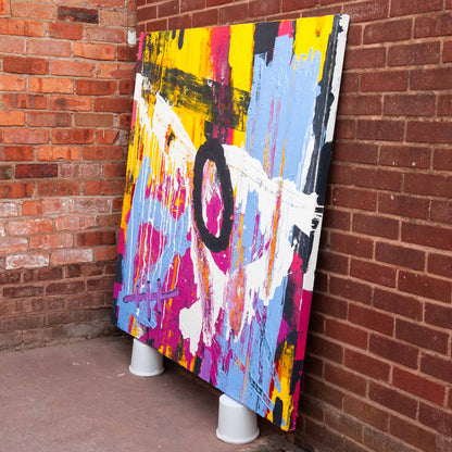 Alternate angle of Original Abstract No. 2318 showing layered colour details and surface depth