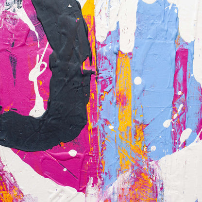 Close-up detail showing layered texture and colour transitions on Original Abstract No. 2318