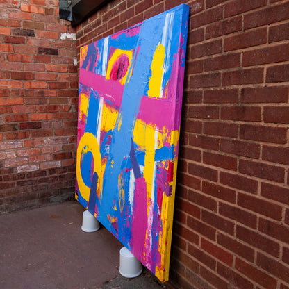 Alternate angled view highlighting layered paint movement and colour depth on Original Abstract No. 2401