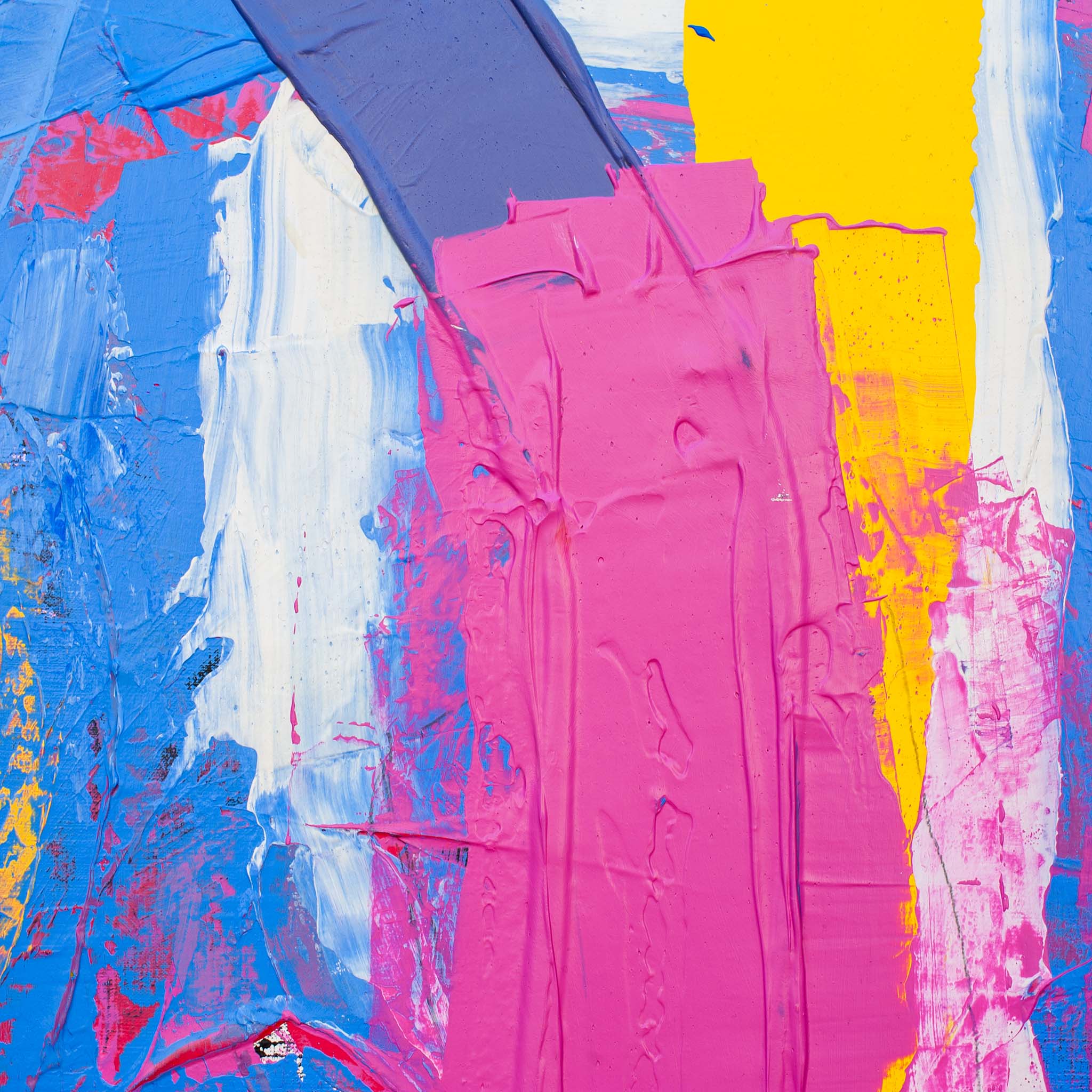 Detail of pink and white layered sections showing colour transitions on Original Abstract No. 2401