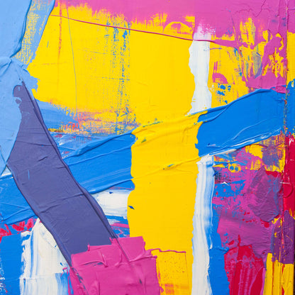 Edge and corner detail of Original Abstract No. 2401 on aluminium stretcher bar