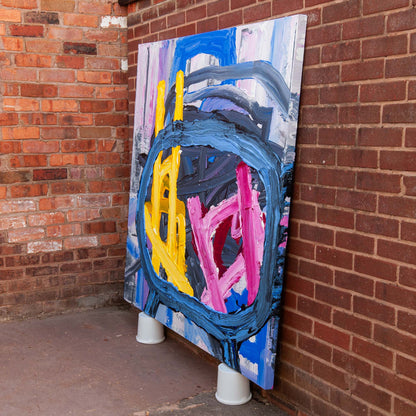 Alternate angled view highlighting layered paint movement and depth on Original Abstract No. 2405