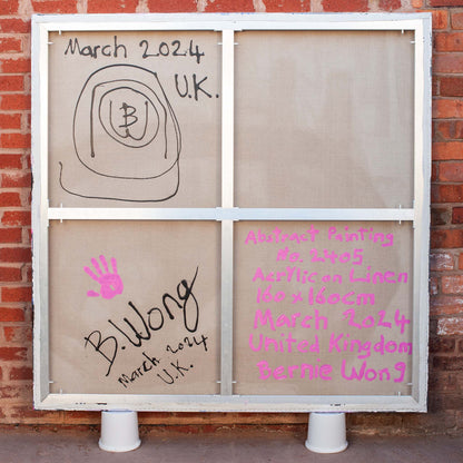 Rear view of Original Abstract No. 2405 showing aluminium stretcher and mounting detail