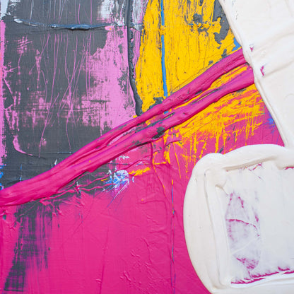 Edge and corner detail of Original Abstract No. 2417 on aluminium stretcher bar