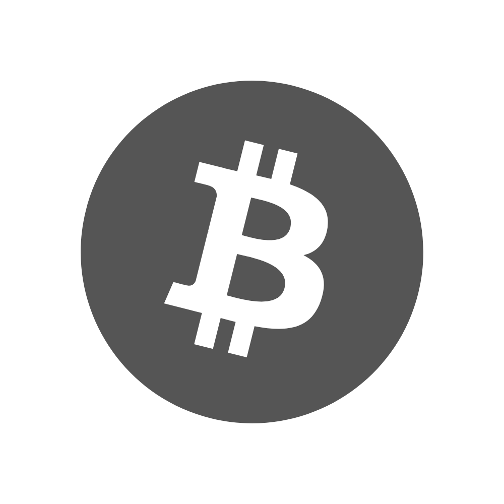 Bitcoin symbol on a dark gray circle